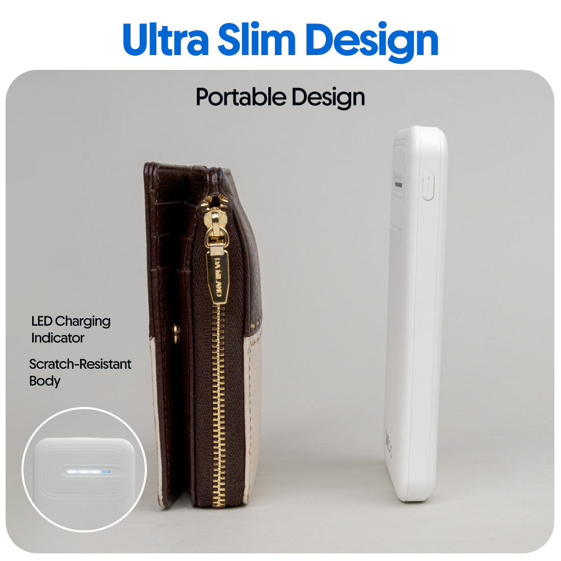 Walta Slim Max 10000 mAh 15 W Slim Power Bank (White, Lithium Polymer, Fast Charging for Earbuds, Mobile, Smartwatch, Tablet, Speaker)