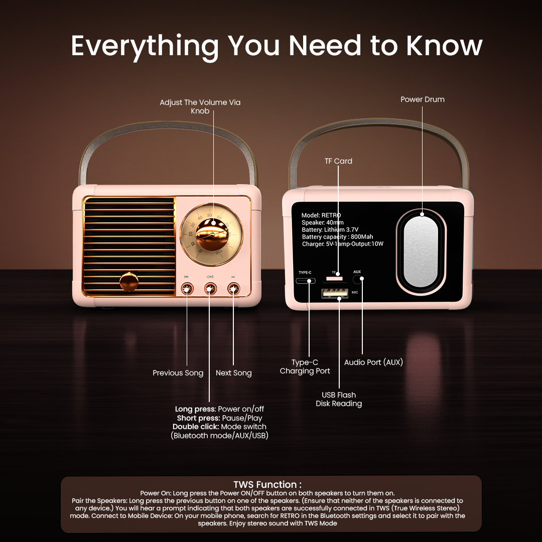 Walta Elite Retro Vintage Speaker