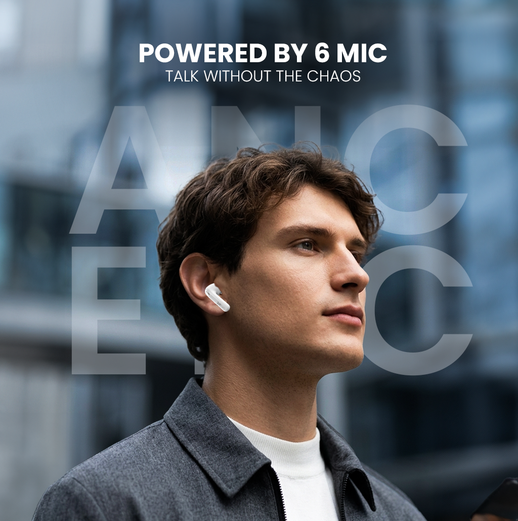 Walta Elite Dome 251 TWS Earbuds | ANC+ENC, BT 5.4, 60H Playtime, Type-C Charging, 6 Mic Bluetooth Headset (White, In the Ear)