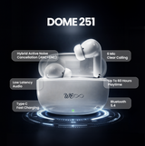 Walta Elite Dome 251 TWS Earbuds | ANC+ENC, BT 5.4, 60H Playtime, Type-C Charging, 6 Mic Bluetooth Headset (White, In the Ear)