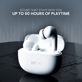 Walta Elite Dome 251 TWS Earbuds | ANC+ENC, BT 5.4, 60H Playtime, Type-C Charging, 6 Mic Bluetooth Headset (White, In the Ear)