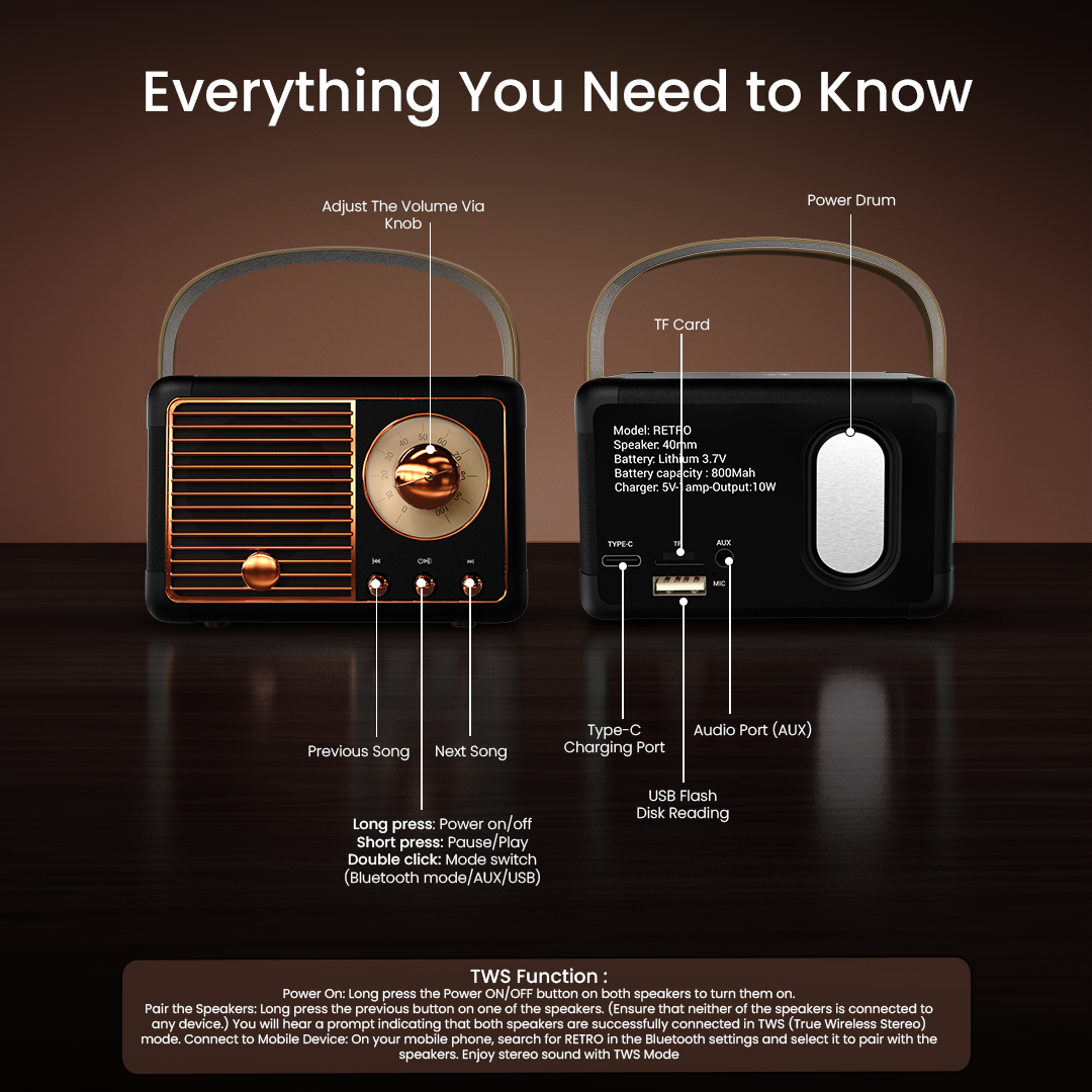 Walta Elite Retro Vintage Speaker