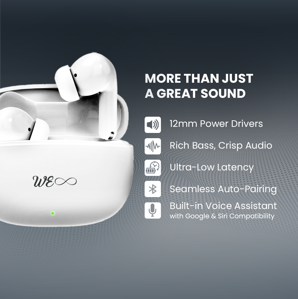 Walta Elite Dome 251 TWS Earbuds | ANC+ENC, BT 5.4, 60H Playtime, Type-C Charging, 6 Mic Bluetooth Headset (White, In the Ear)