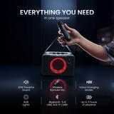 Walta Elite Brio 1390 Karaoke Portable Party Speaker with 5 Voice Changer Wireless Mic 20 W Bluetooth Speaker