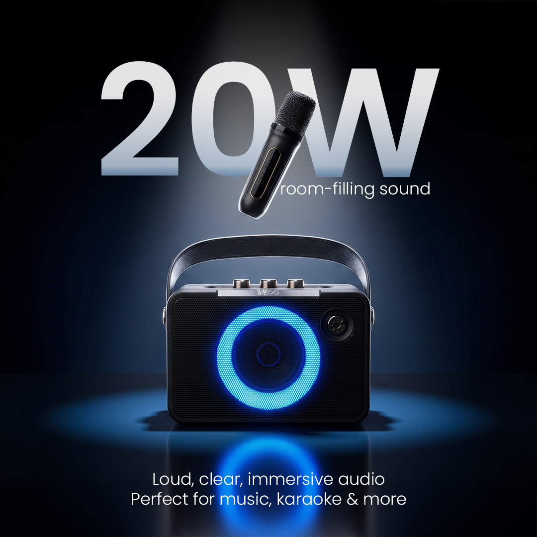Walta Elite Brio 1390 Karaoke Portable Party Speaker with 5 Voice Changer Wireless Mic 20 W Bluetooth Speaker