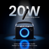 Walta Elite Brio 1390 Karaoke Portable Party Speaker with 5 Voice Changer Wireless Mic 20 W Bluetooth Speaker