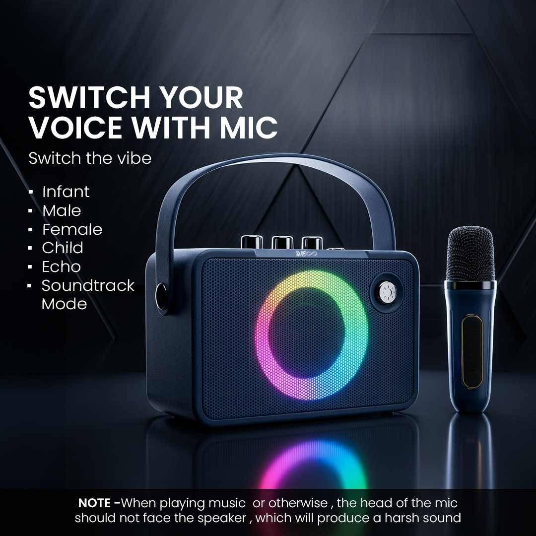 Walta Elite Brio 1390 Karaoke Portable Party Speaker with 5 Voice Changer Wireless Mic 20 W Bluetooth Speaker