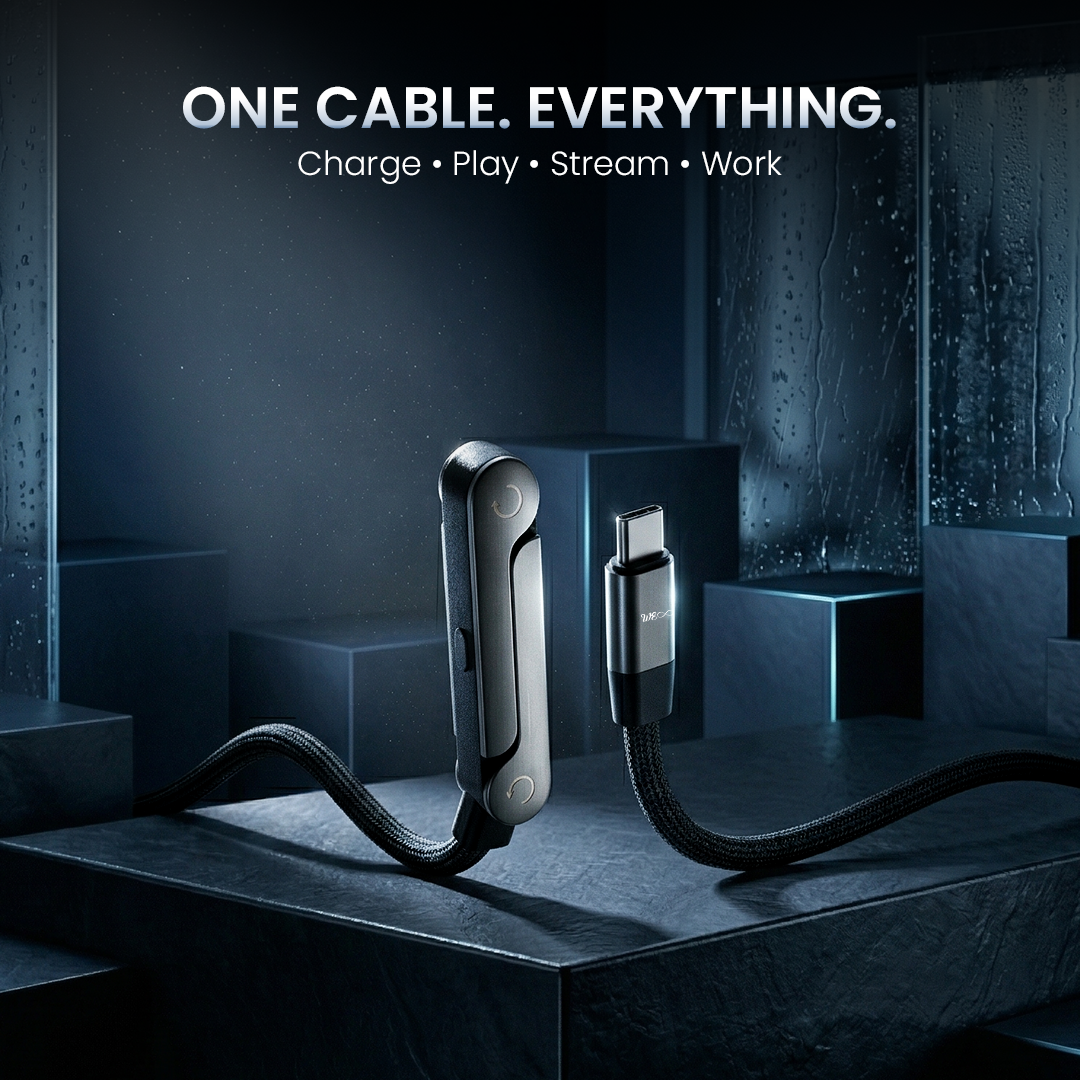 Walta Elite USB Type C Cable 1.5 m Braided 240w Cable with built in stand. 480Mbps Data Transfer Speed (Compatible with Iphone, Type-C devices, Android smartphones, Laptop, Black, One Cable)